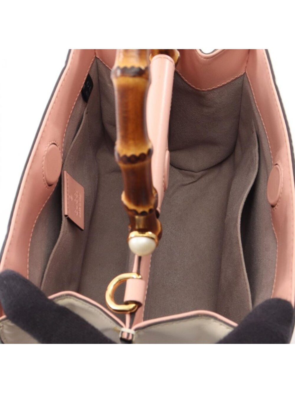 Gucci Nymphaea Bamboo 2-Way Pink Leather Shoulder Bag - Picture 3 of 12